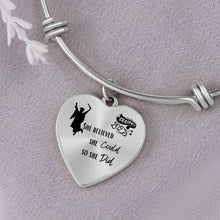 Load image into Gallery viewer, &quot;She Believed She Could So She Did&quot; Heart Bangle Bracelet
