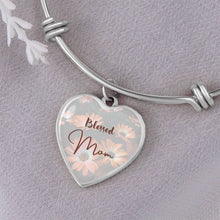 Load image into Gallery viewer, &quot;Blessed Mom&quot; Heart Charm Bangle Bracelet
