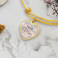 Load image into Gallery viewer, &quot;Blessed Mom&quot; Heart Charm Bangle Bracelet
