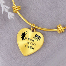 Load image into Gallery viewer, &quot;She Believed She Could So She Did&quot; Heart Bangle Bracelet
