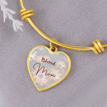 Load image into Gallery viewer, &quot;Blessed Mom&quot; Heart Charm Bangle Bracelet
