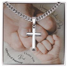 Load image into Gallery viewer, Personalized Stainless Steel Cross Necklace On Cuban Chain
