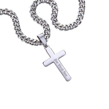 Load image into Gallery viewer, Personalized Stainless Steel Cross Necklace On Cuban Chain
