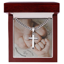 Load image into Gallery viewer, Personalized Stainless Steel Cross Necklace On Cuban Chain
