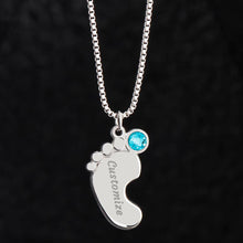 Load image into Gallery viewer, Baby Feet with Birthstone Personalized Necklace
