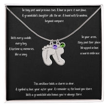 Load image into Gallery viewer, Baby Feet with Birthstone Personalized Necklace
