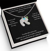 Load image into Gallery viewer, Baby Feet with Birthstone Personalized Necklace
