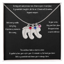 Load image into Gallery viewer, Baby Feet with Birthstone Personalized Necklace
