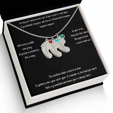 Load image into Gallery viewer, Baby Feet with Birthstone Personalized Necklace
