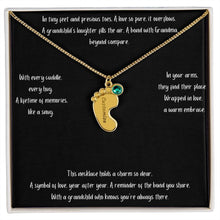 Load image into Gallery viewer, Baby Feet with Birthstone Personalized Necklace
