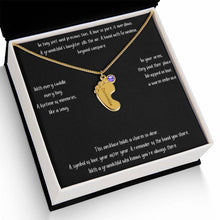 Load image into Gallery viewer, Baby Feet with Birthstone Personalized Necklace
