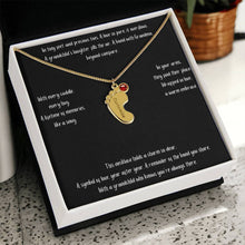 Load image into Gallery viewer, Baby Feet with Birthstone Personalized Necklace
