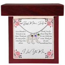 Load image into Gallery viewer, Mother&#39;s Day Engraved Baby Feet Necklace with Birthstone
