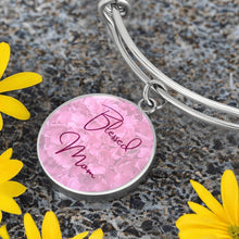 Load image into Gallery viewer, &quot;Blessed Mom&quot; Round Charm Bangle Bracelet
