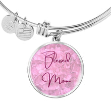 Load image into Gallery viewer, &quot;Blessed Mom&quot; Round Charm Bangle Bracelet
