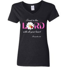 Load image into Gallery viewer, &quot;Trust in the Lord&quot; Ladies&#39; V-Neck T-Shirt
