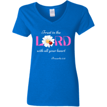 Load image into Gallery viewer, &quot;Trust in the Lord&quot; Ladies&#39; V-Neck T-Shirt
