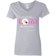 Load image into Gallery viewer, &quot;Trust in the Lord&quot; Ladies&#39; V-Neck T-Shirt
