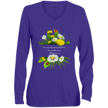 Load image into Gallery viewer, &quot;I can do all things through Christ&quot; Ladies&#39; Long Sleeve V-Neck T-Shirt
