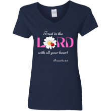 Load image into Gallery viewer, &quot;Trust in the Lord&quot; Ladies&#39; V-Neck T-Shirt
