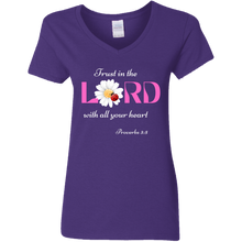 Load image into Gallery viewer, &quot;Trust in the Lord&quot; Ladies&#39; V-Neck T-Shirt
